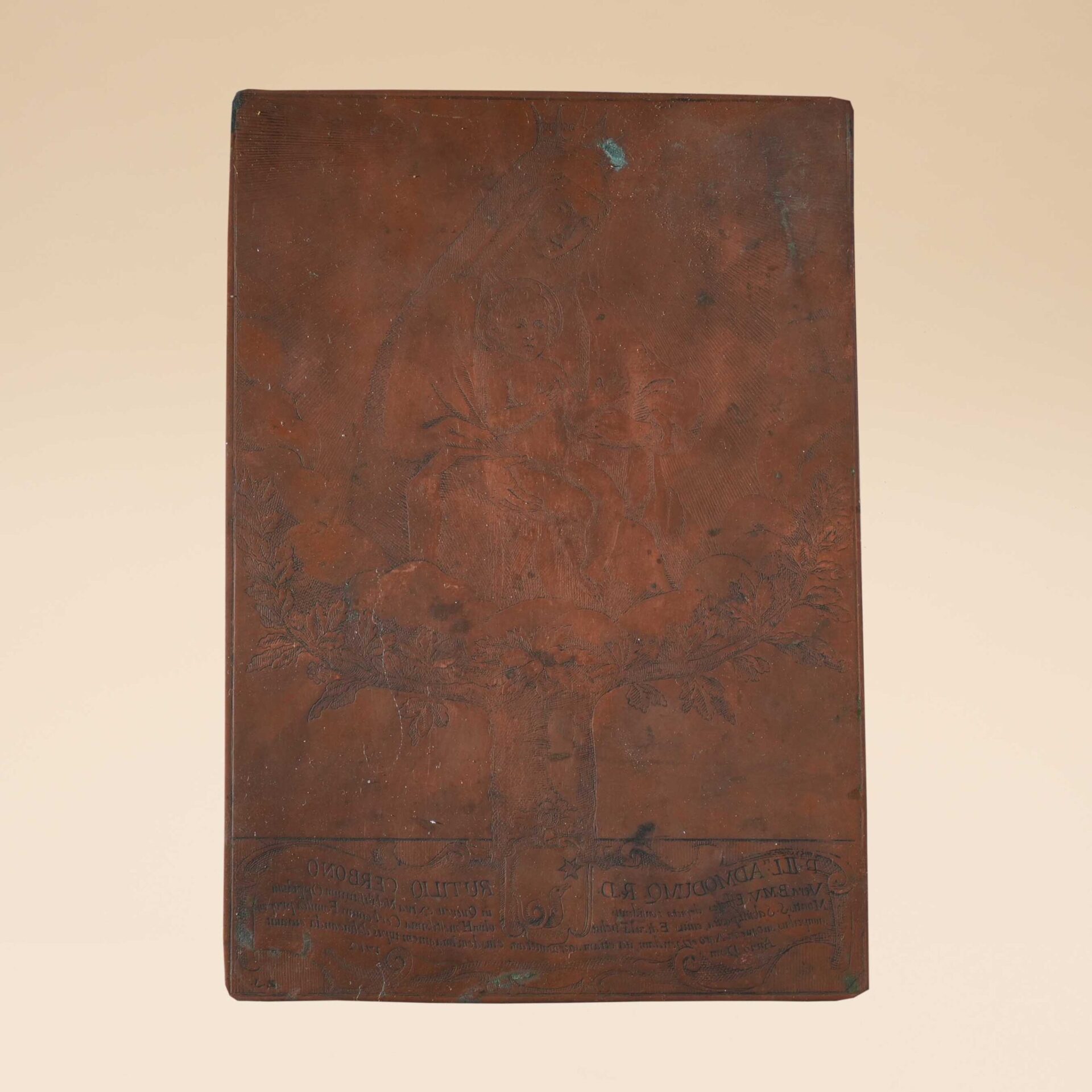 Matrice calcografica in rame raffigurante la Vergine delle Querce