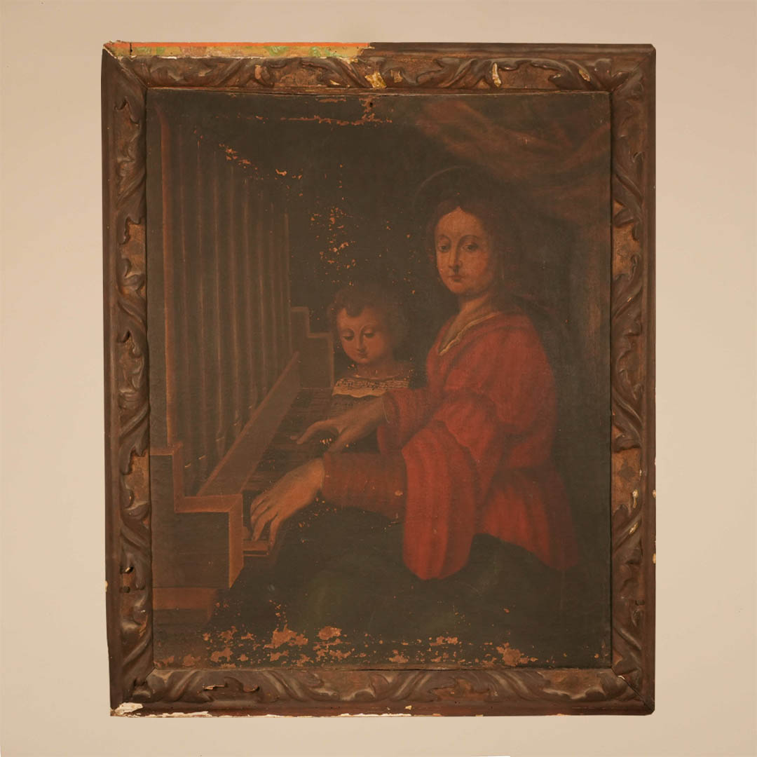 Dipinto raffigurante santa Cecilia ed un giovane organista